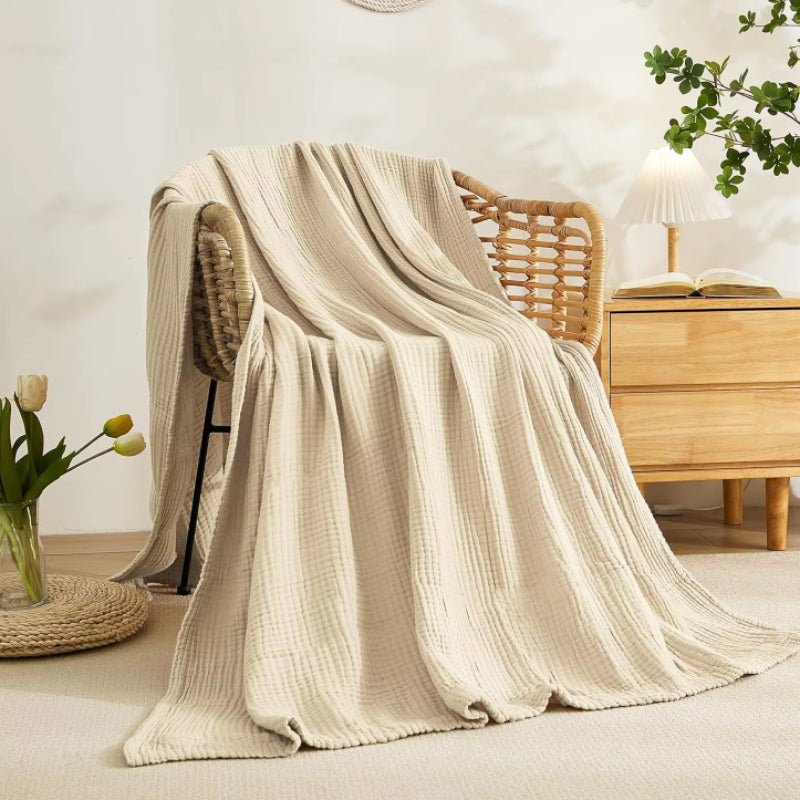 Couverture en mousseline 6 couches 100 % coton, 200 x 150 cm